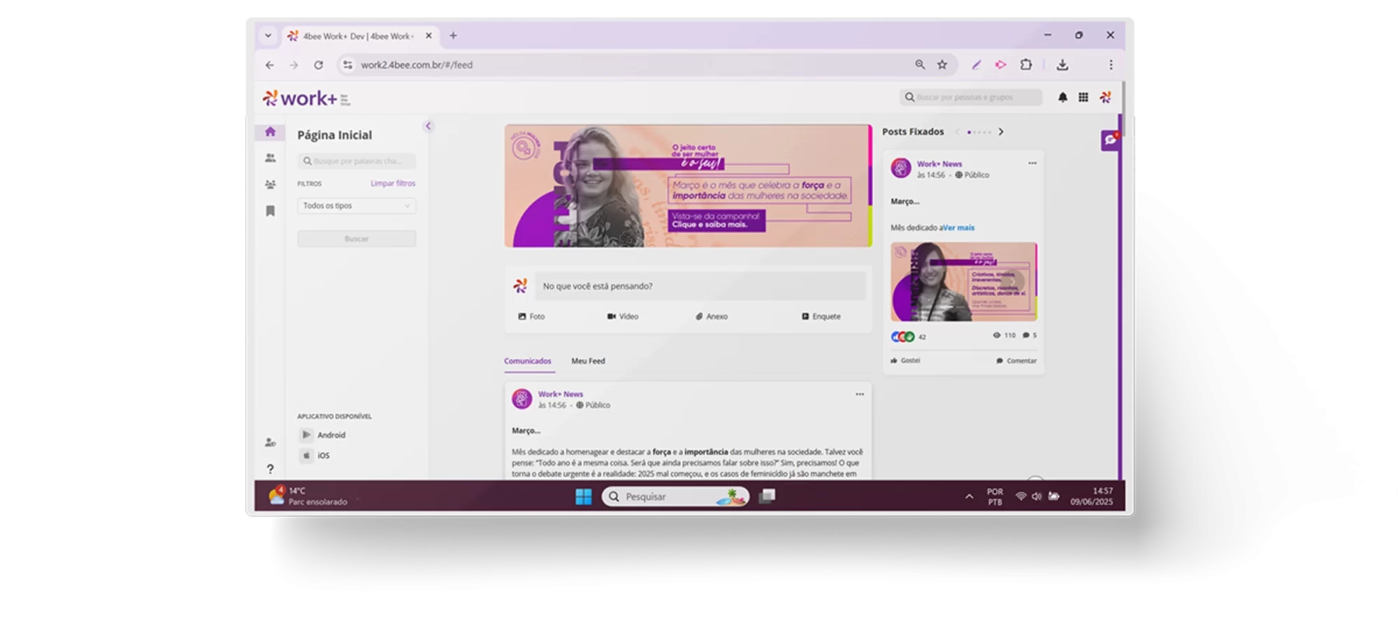 exemplo da rede social corporativa