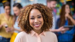 Portrait of smiling female executive in office