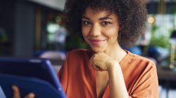 Portrait of beautiful African businesswoman at work